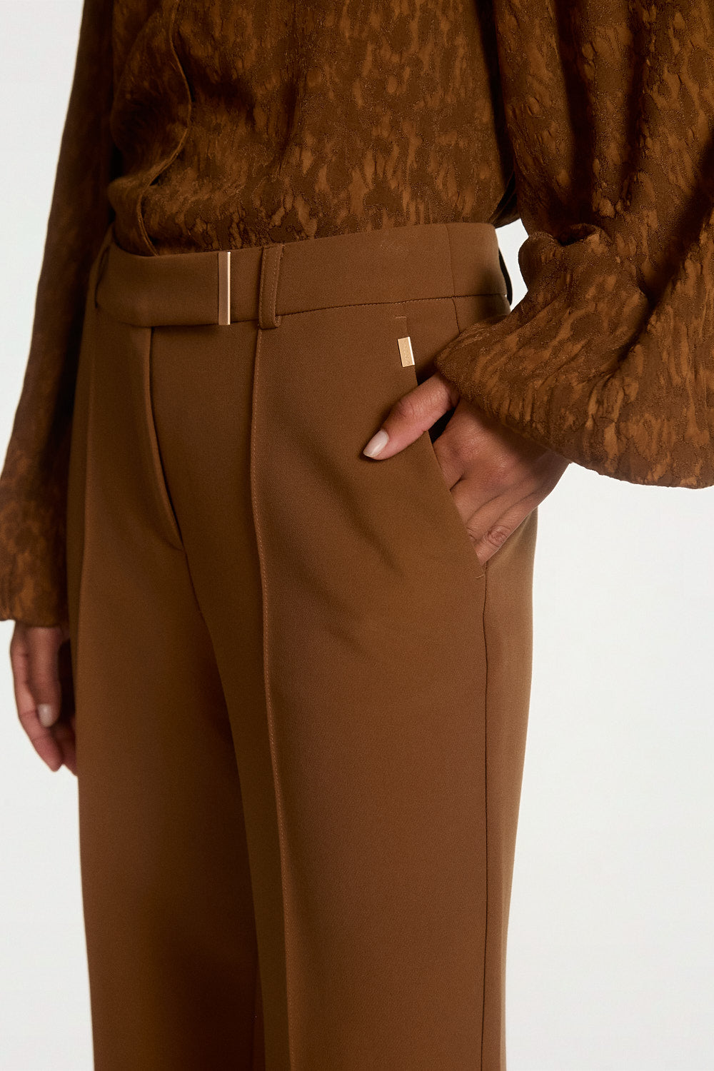 Aaiko Chantalle pantaloni brown sugar palazzo