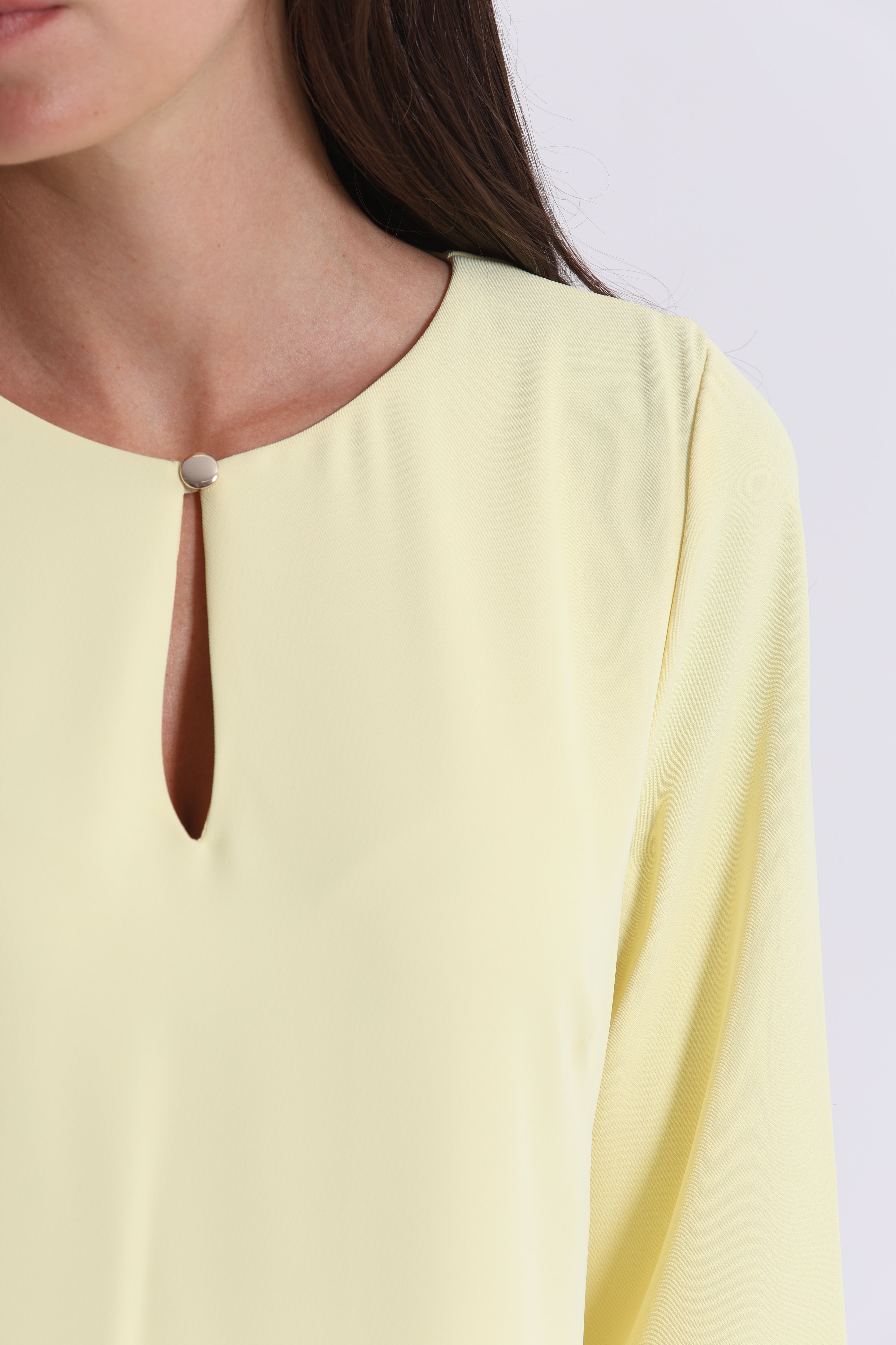 Mimi Mua Midi abito in cady giallo elasticizzato
