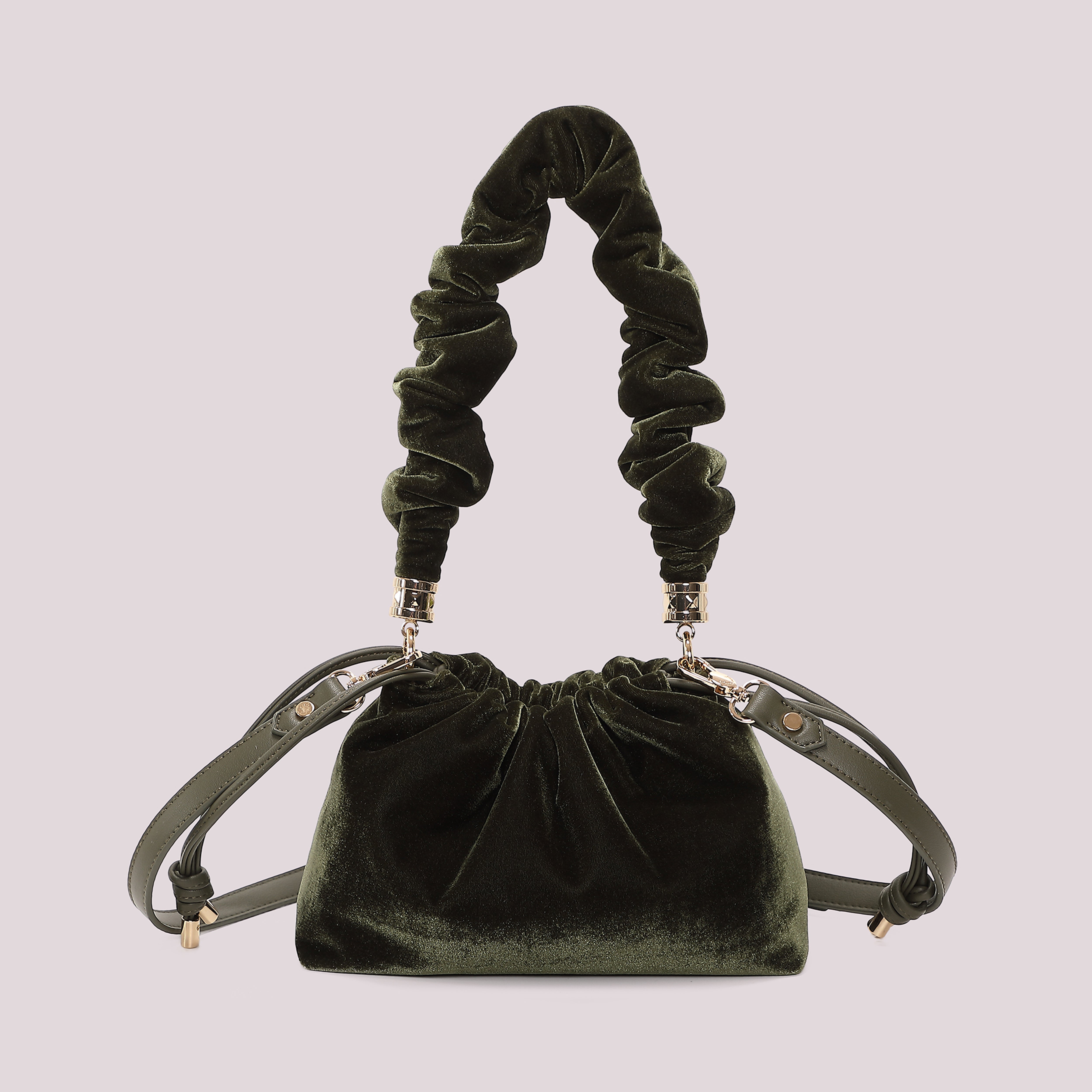 Mimi Mua Borsa a Spalla in Velluto Nera