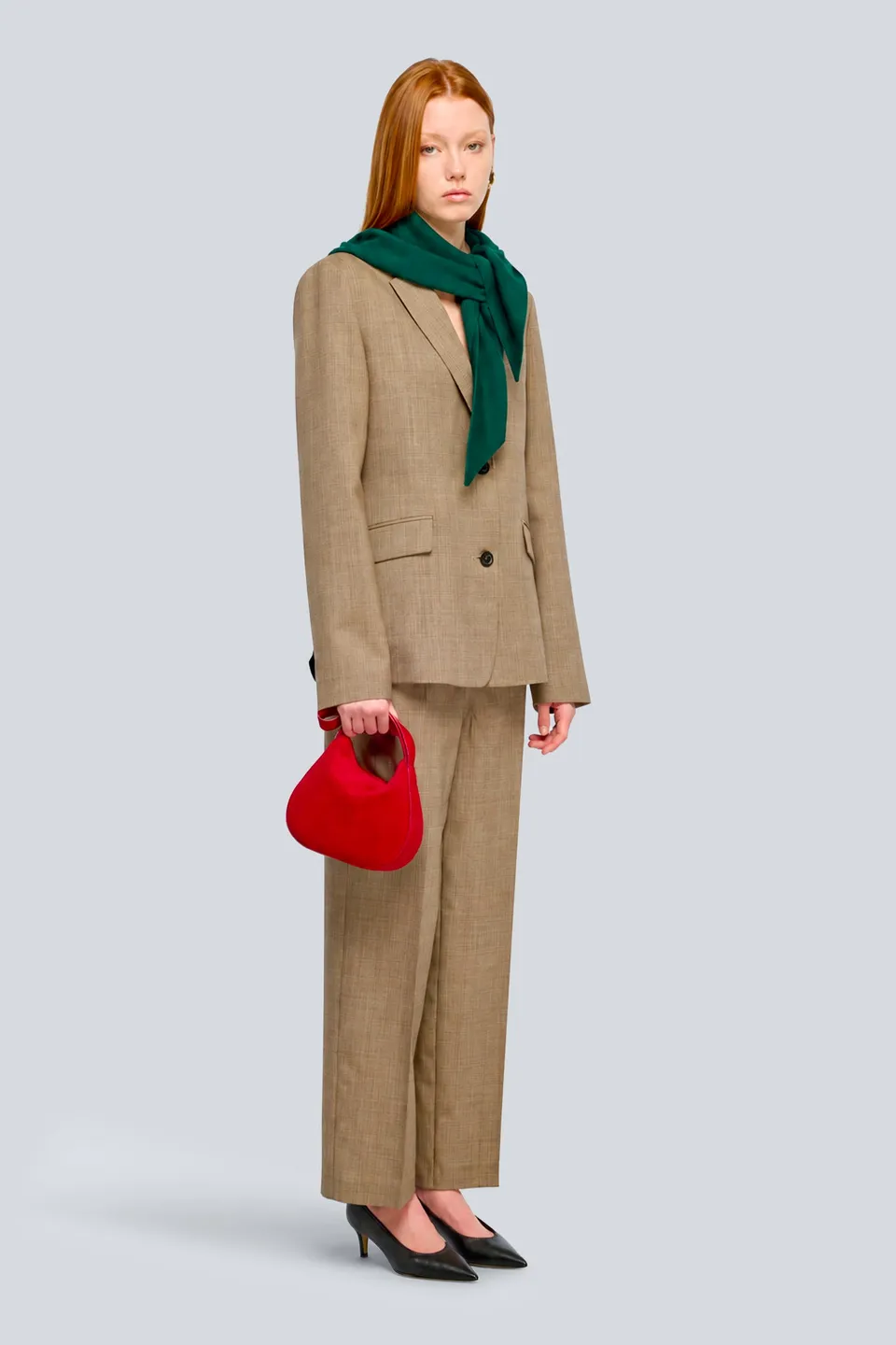 Semicouture Aria giacca lana check falso unito