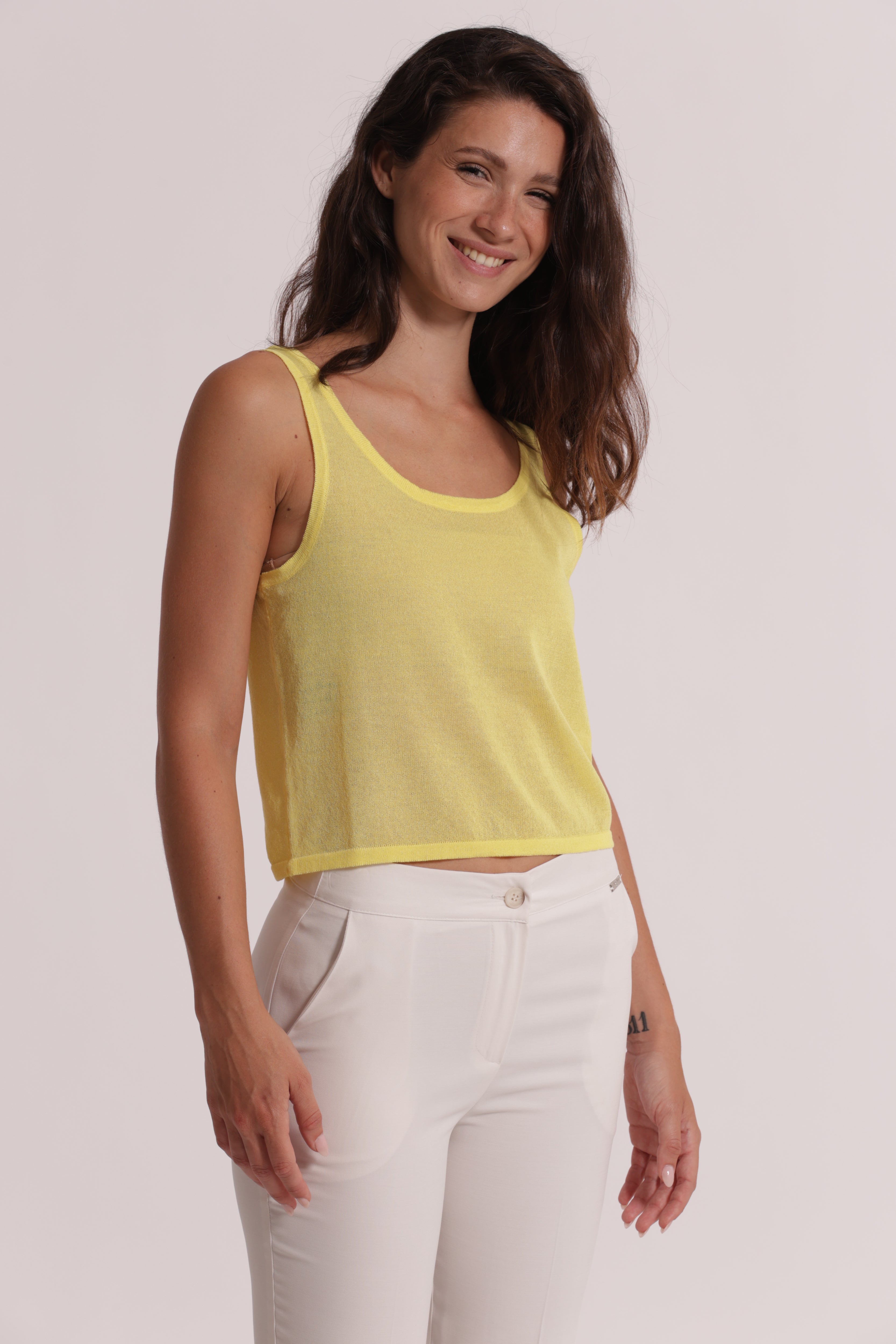 Mimi Mua Canotta Basic Nero viscosa