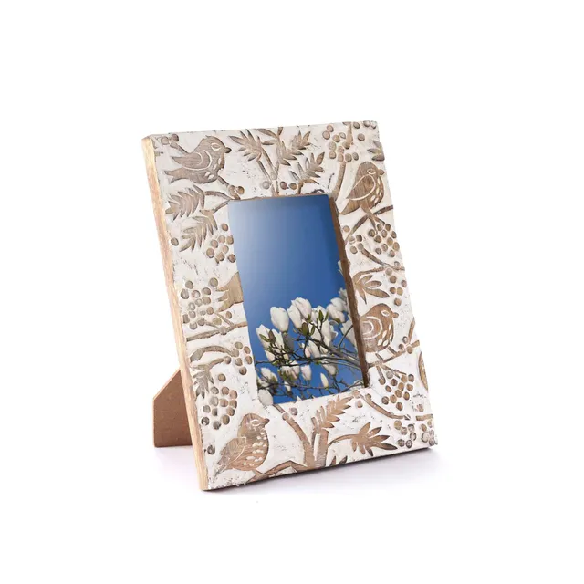 On Earth Cooperative Collection Fronde cornice bianca legno 10x15 foto