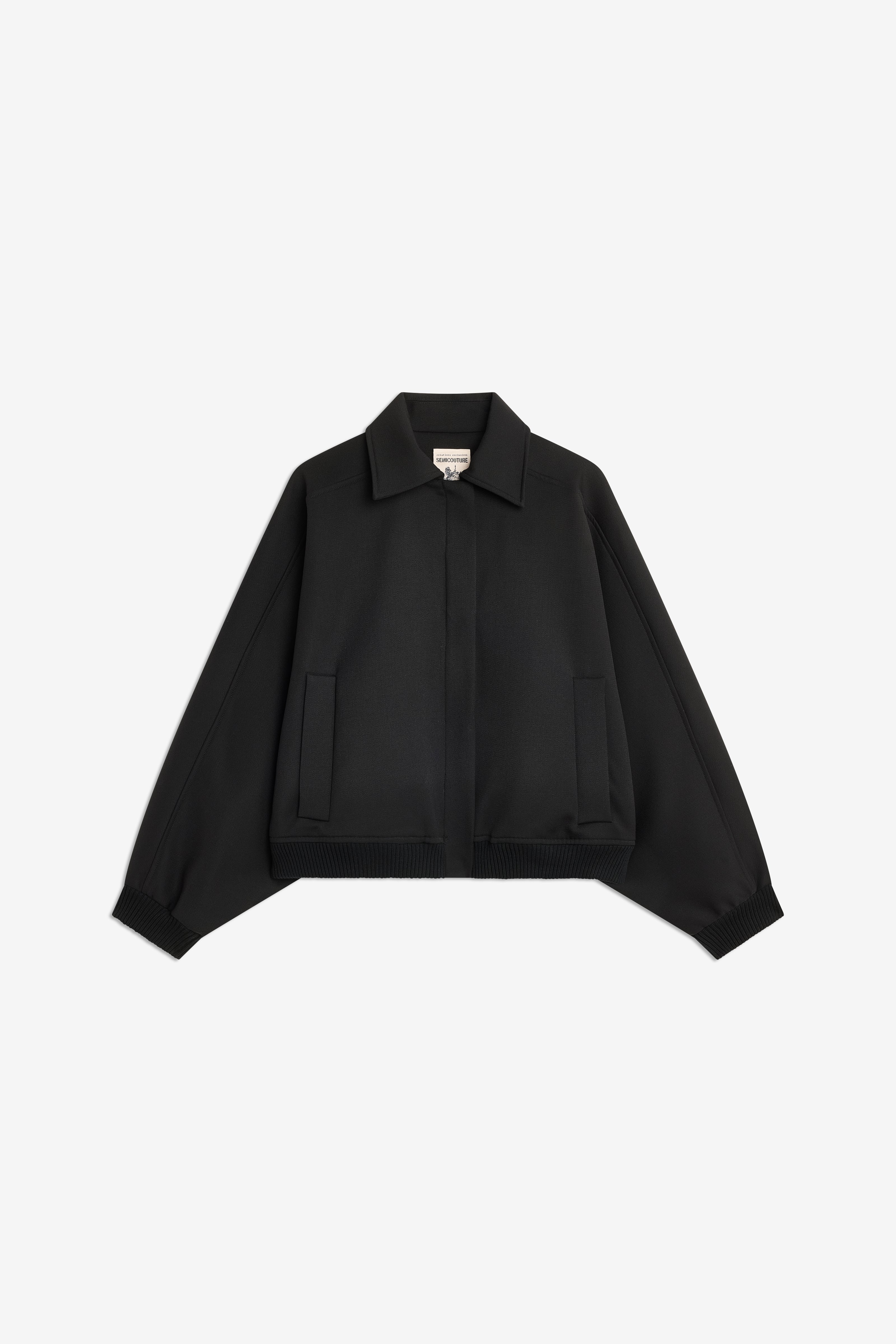 Semicouture Renie S6WO10 Bomber Nero Lana Pettinata