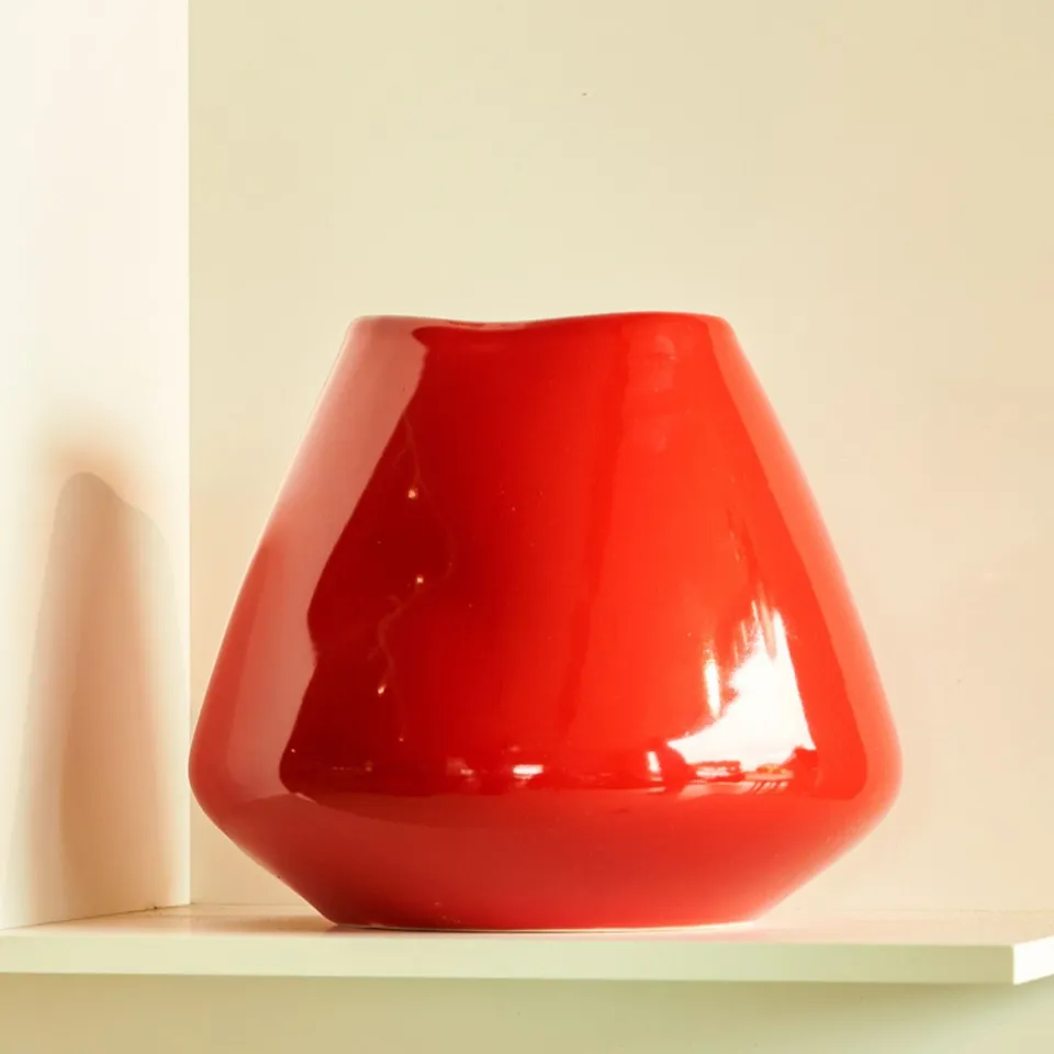 On Earth Soft vaso ceramica rosso 16,7 cm