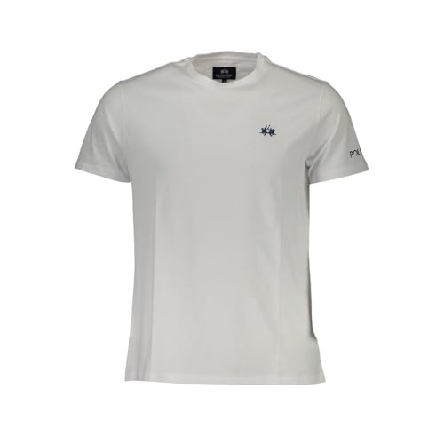 La Martina T-Shirt Uomo Bianca Logo Ricamato Cotone