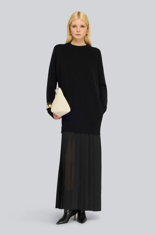 Semicouture Melisa abito maglia merino gonna plisse