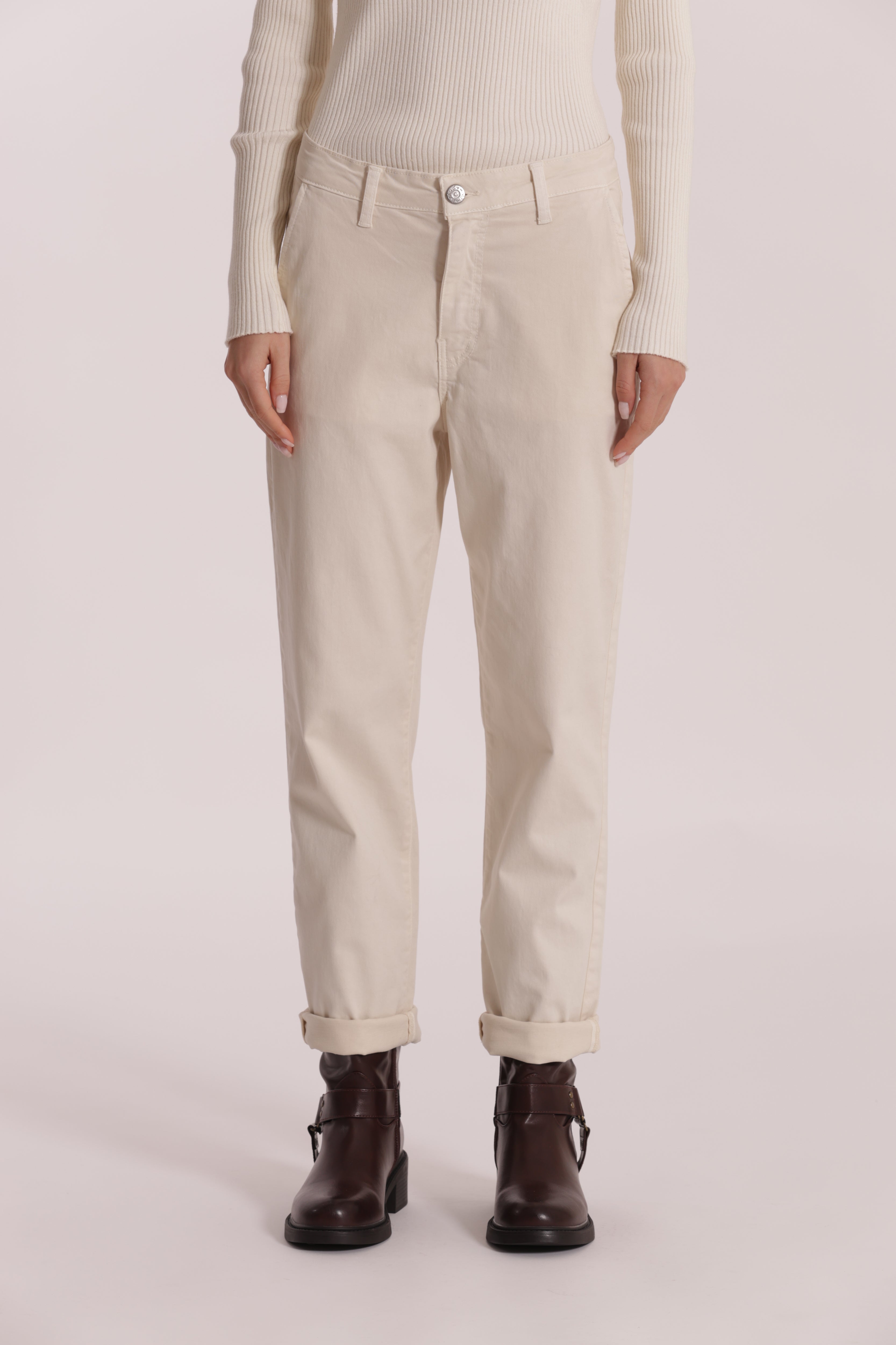 Mimi Mua Pantalone Chinos Gabardina Burro cotone