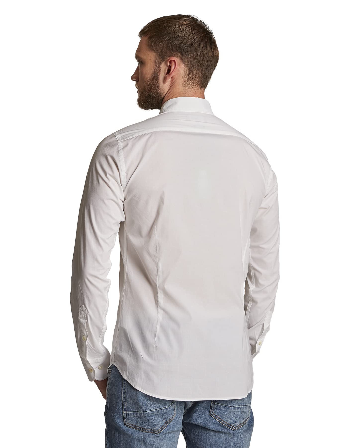 La Martina Man camicia uomo slim fit bianca maniche lunghe