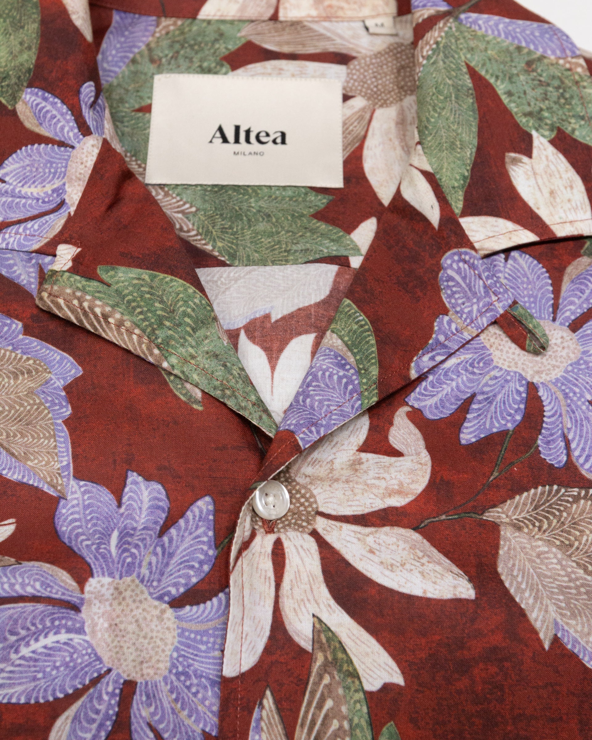 Altea Bart camicia bordeaux mussola manica corta