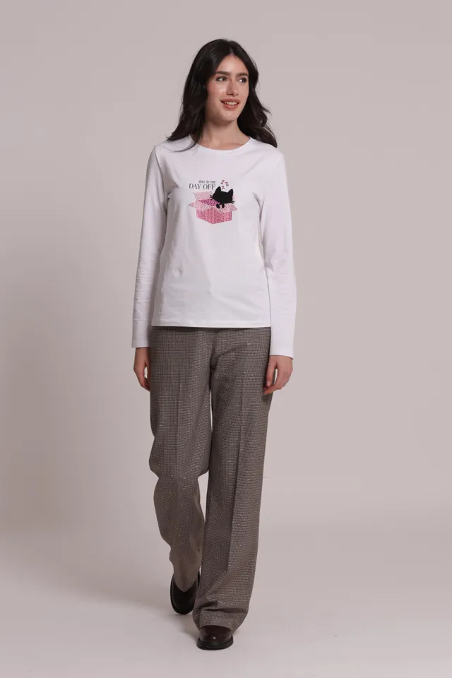 Mimi Mua This Is My Day Off T-shirt Maniche Lunghe