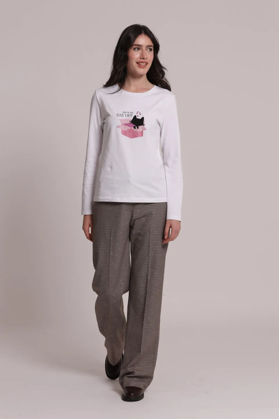 Mimi Mua This Is My Day Off T-shirt Maniche Lunghe