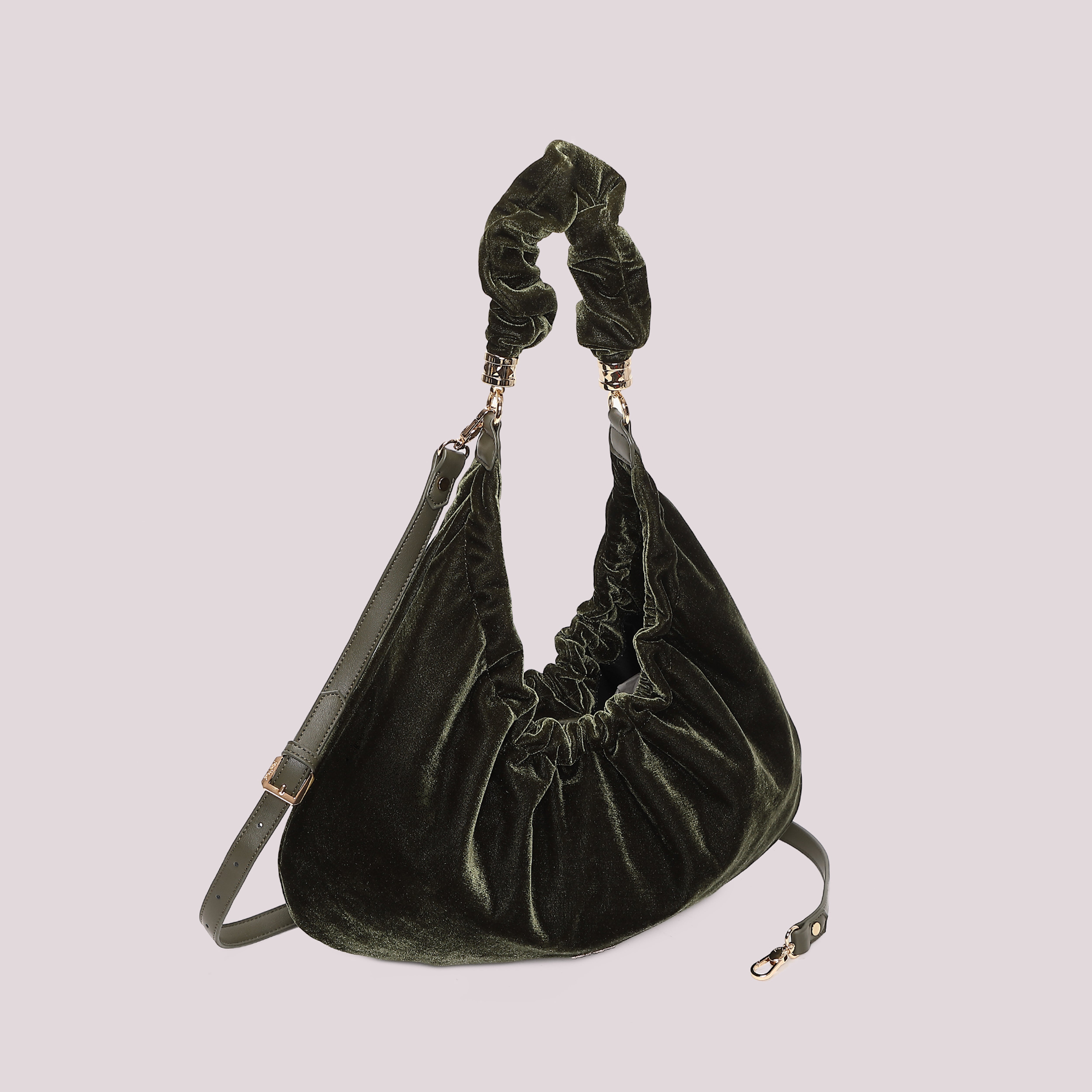 Mimi Mua Borsa Sacca Velluto Nero 43cm Tracolla