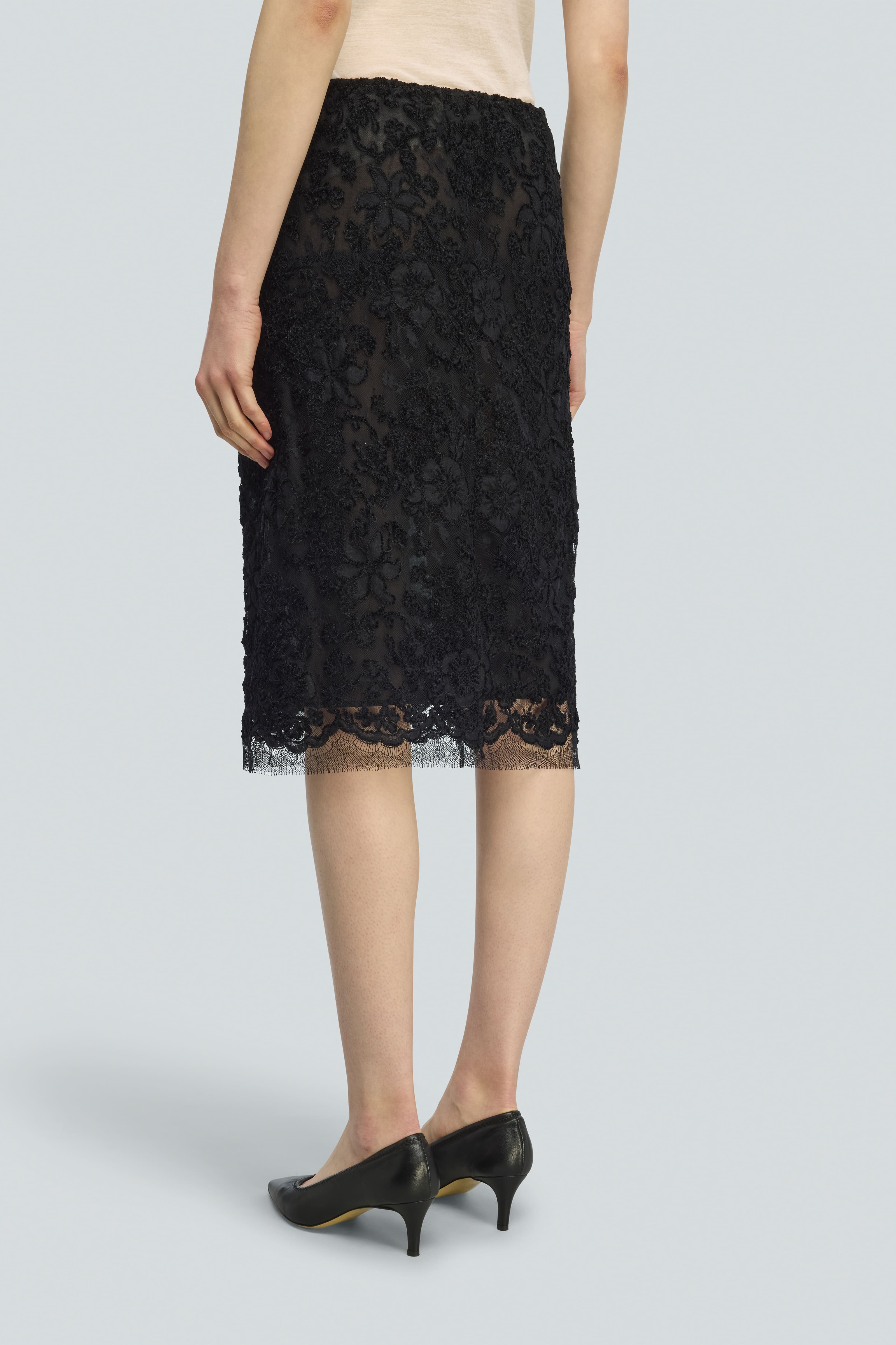 Semicouture Pia gonna pizzo nera