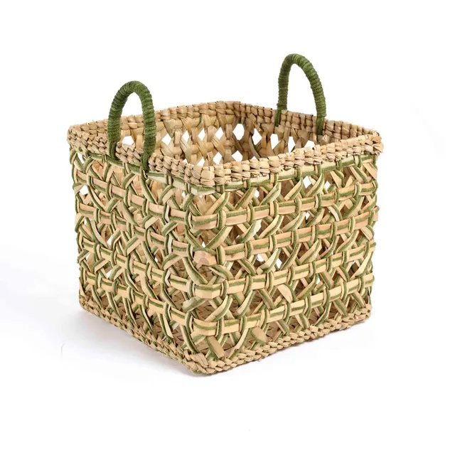 On Earth Dori cesto juta verde set 3 misure