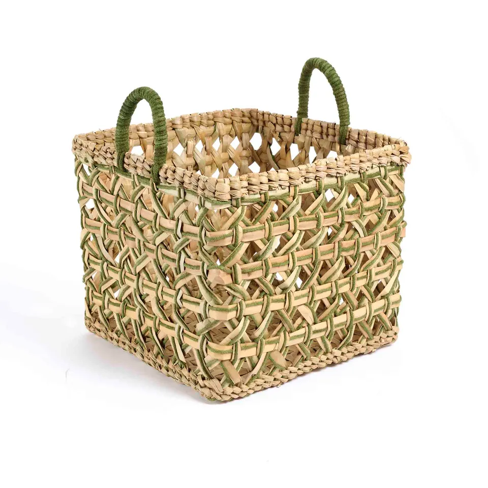 On Earth Dori cesto juta verde set 3 misure