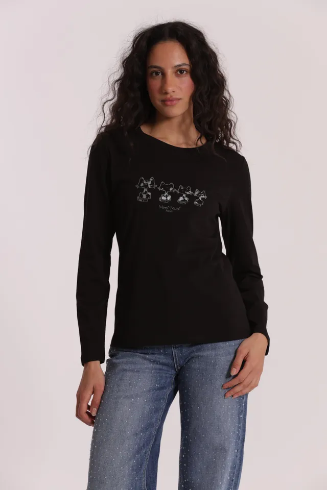 Mimi Mua t-shirt gatti matriosca nera