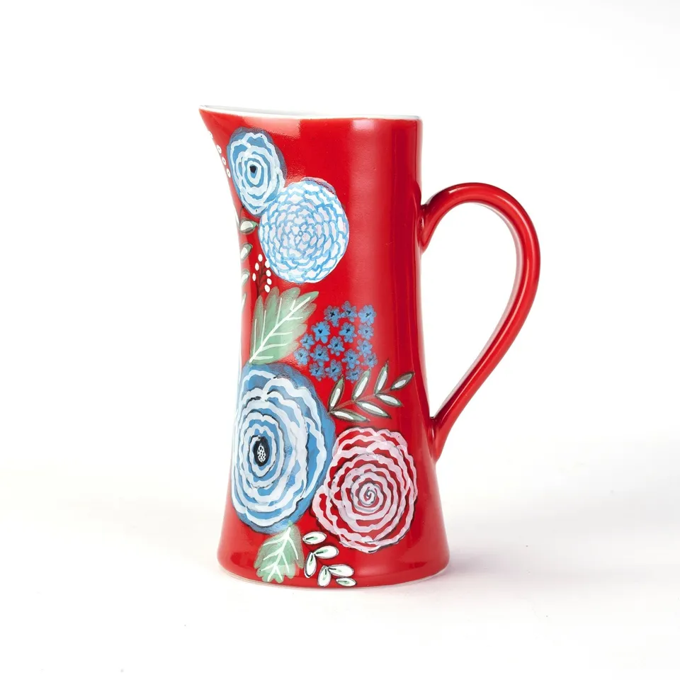 On Earth Giardino caraffa ceramica rossa 21 cm