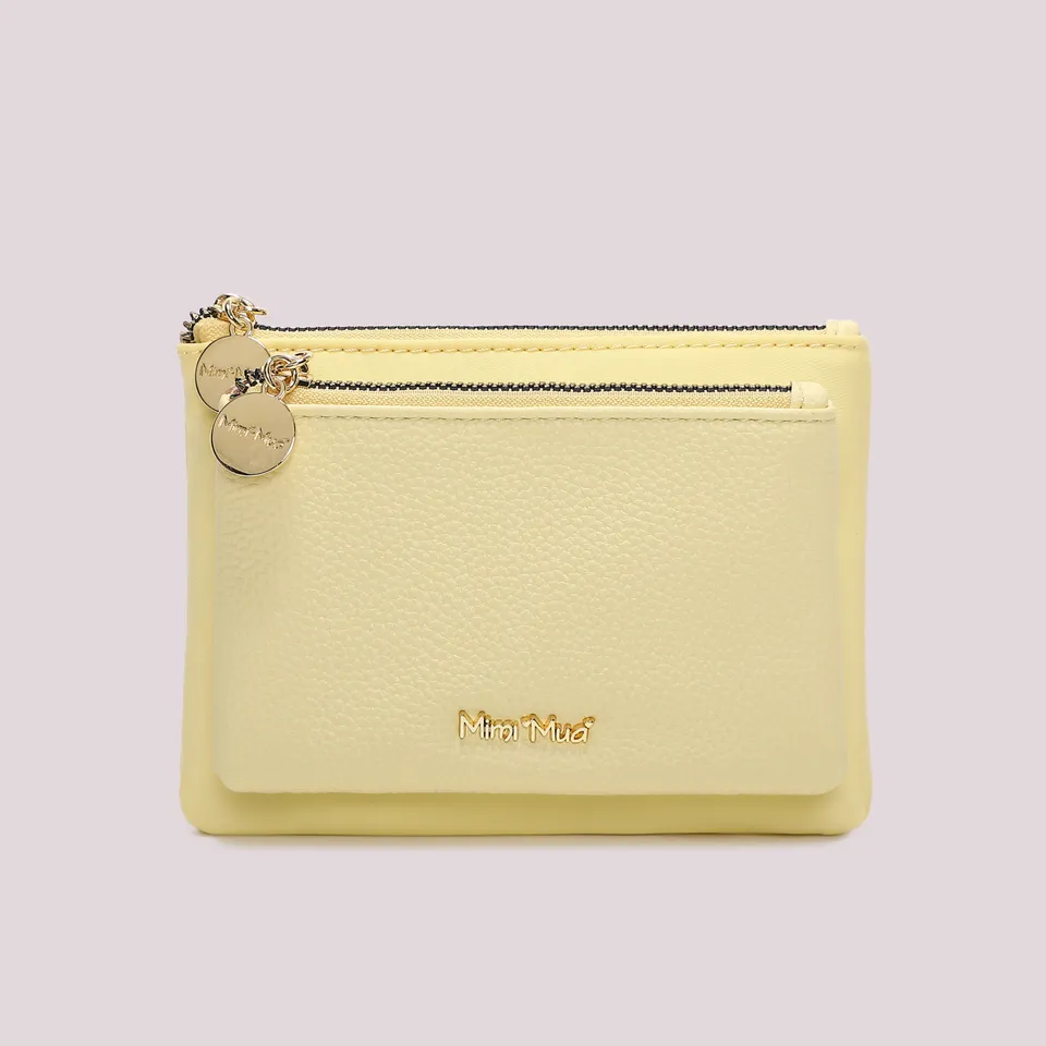 Mimi Mua Portamonete in Nylon e PU pochette bianca 17 cm