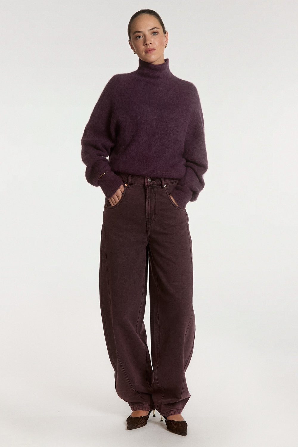 Aaiko Channa maglione viola collo alto