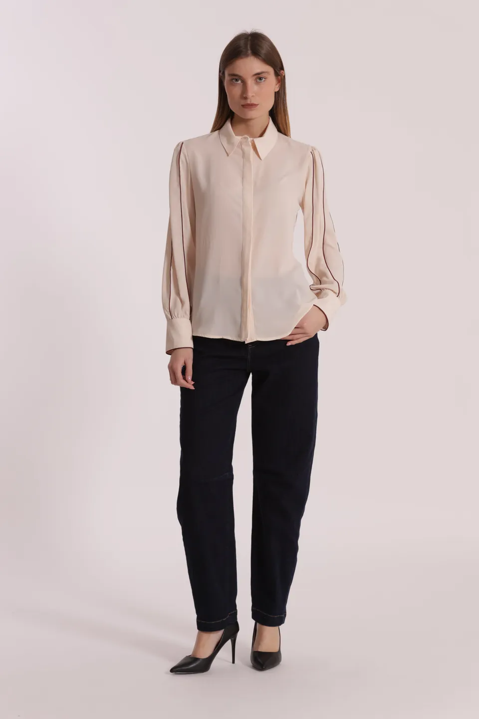Mimi Mua jeans ballon blu scuro cotone