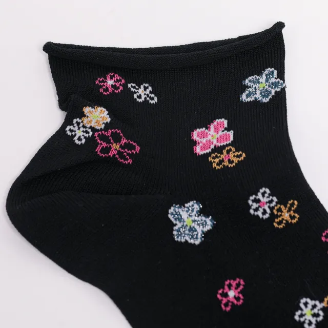 Mimi Mua Fiori calzini neri cotone