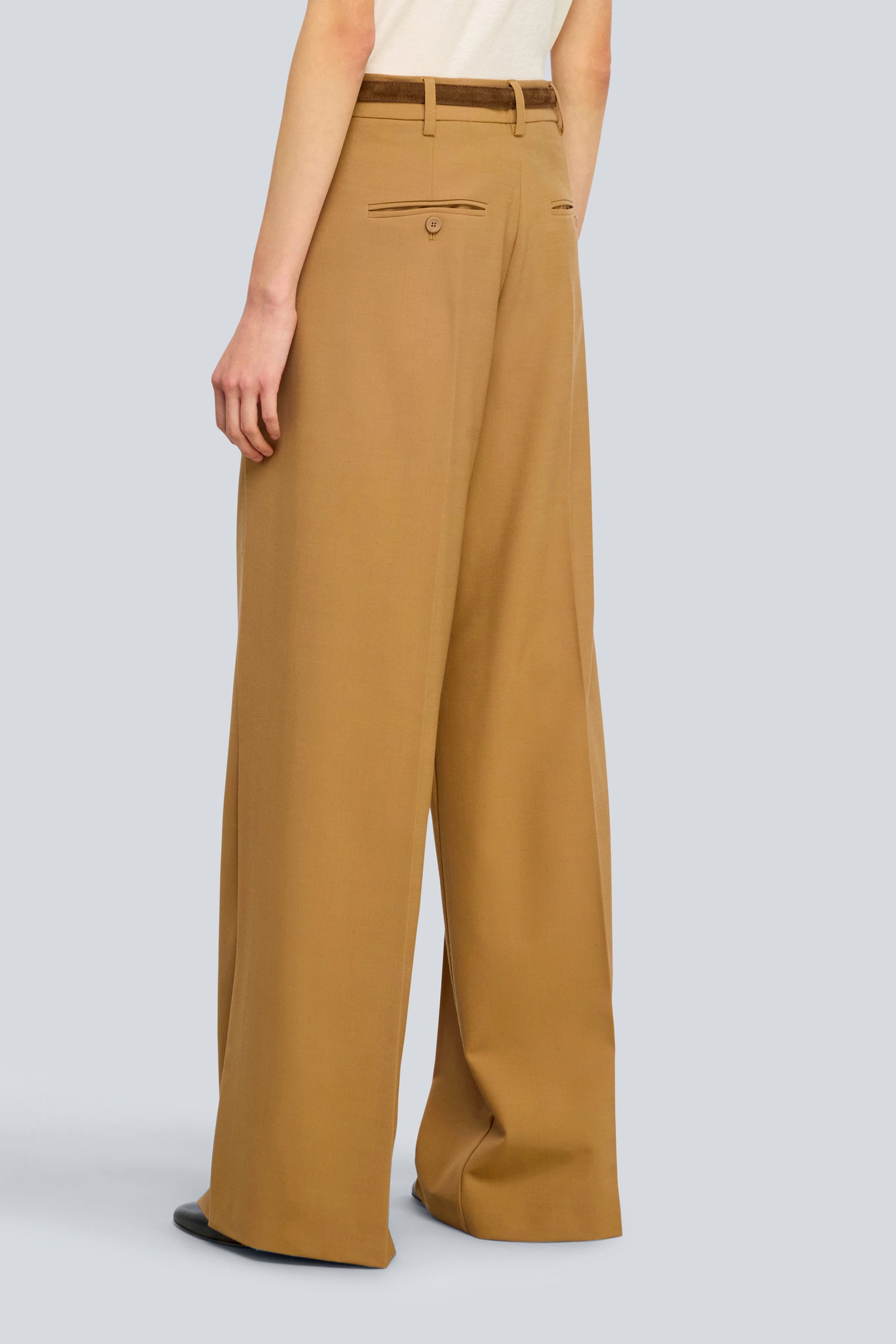 Semicouture Laila pantalone fresco lana cammello
