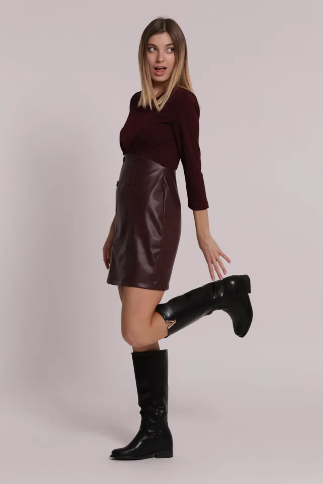 Mimi Mua Abito Corto Similpelle vestito nero