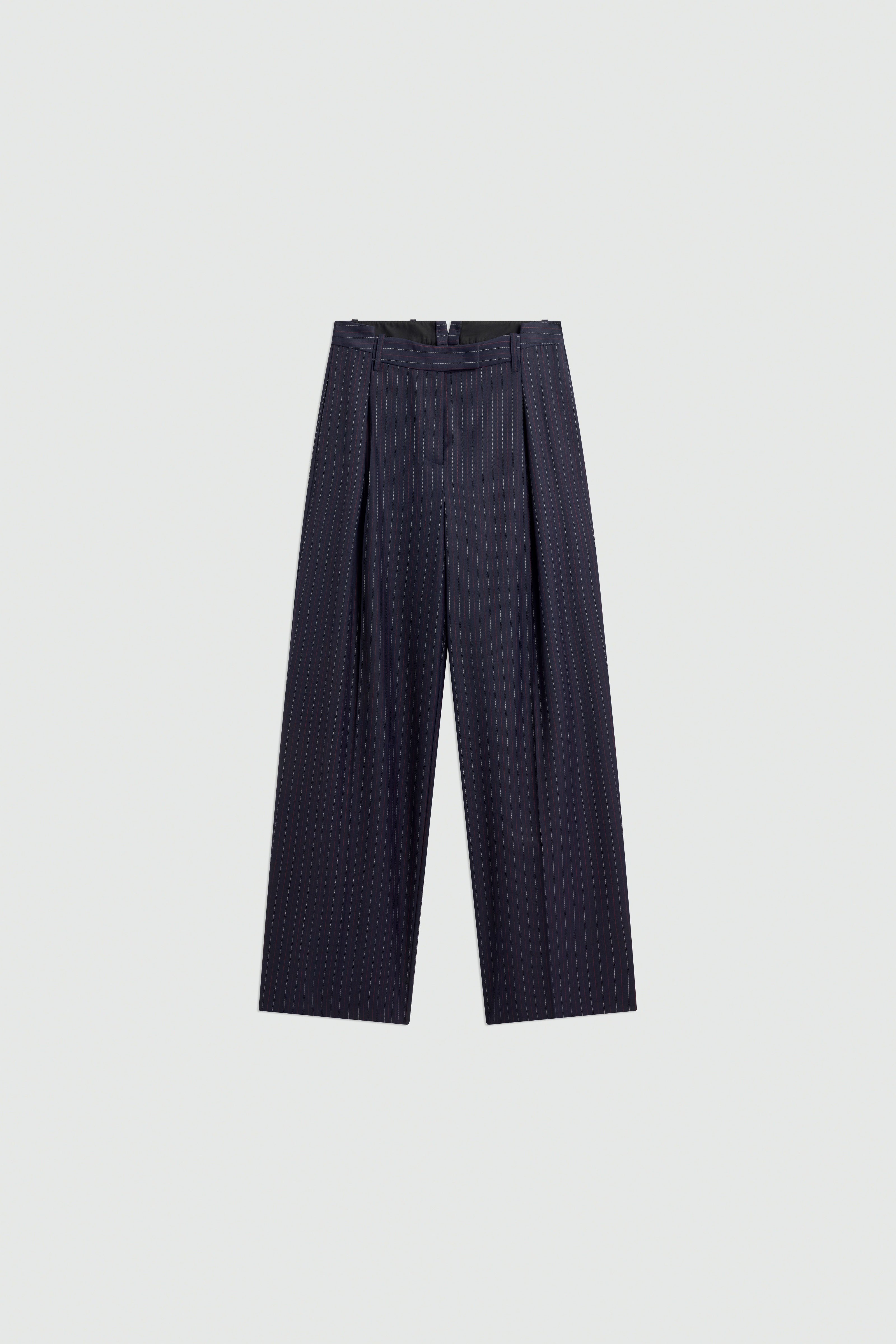 Semicouture July Y6WM63 pantalone gessato lana