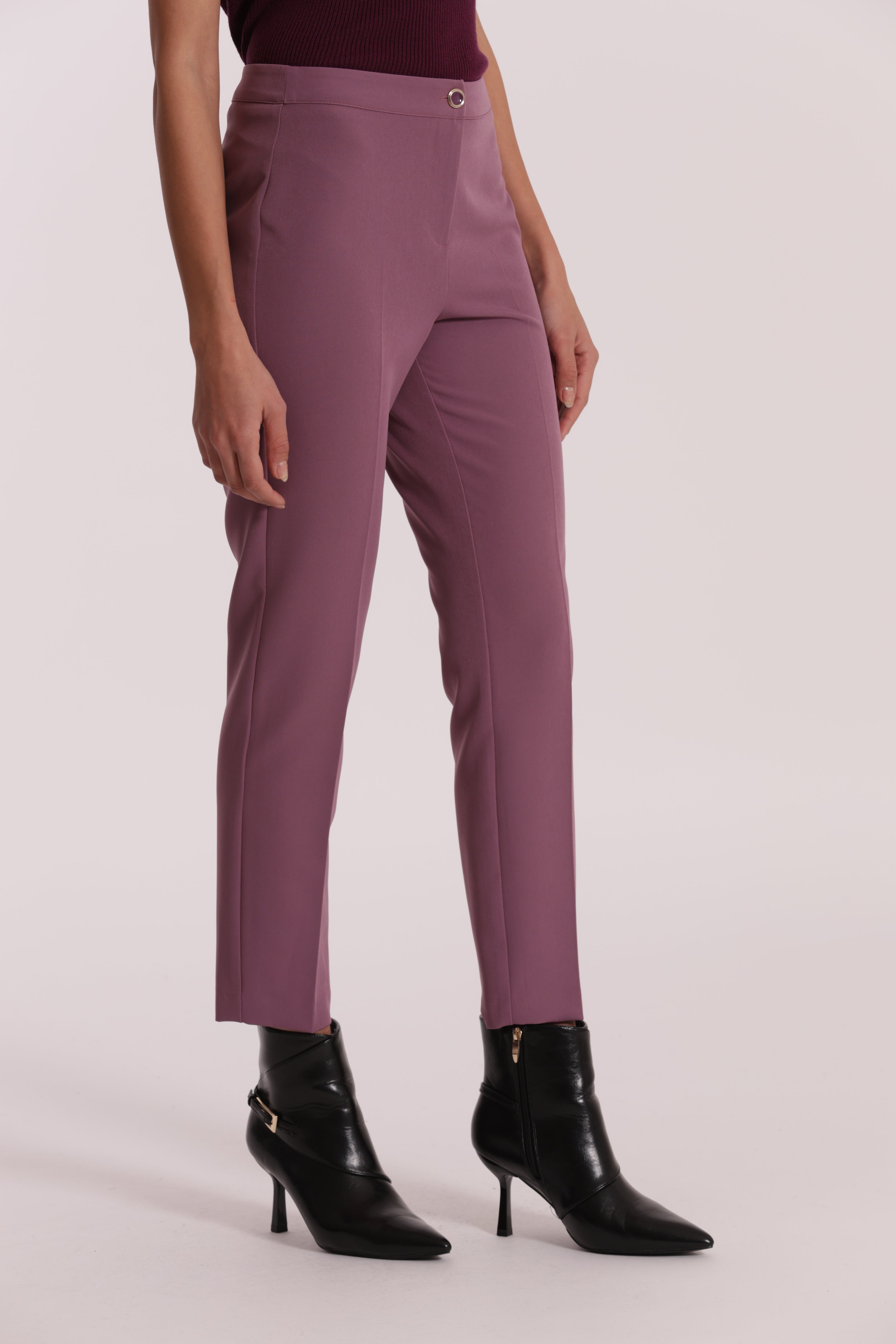 Mimi Mua Pantalone Sigaretta Tessuto Tecnico Nero Elasticizzato