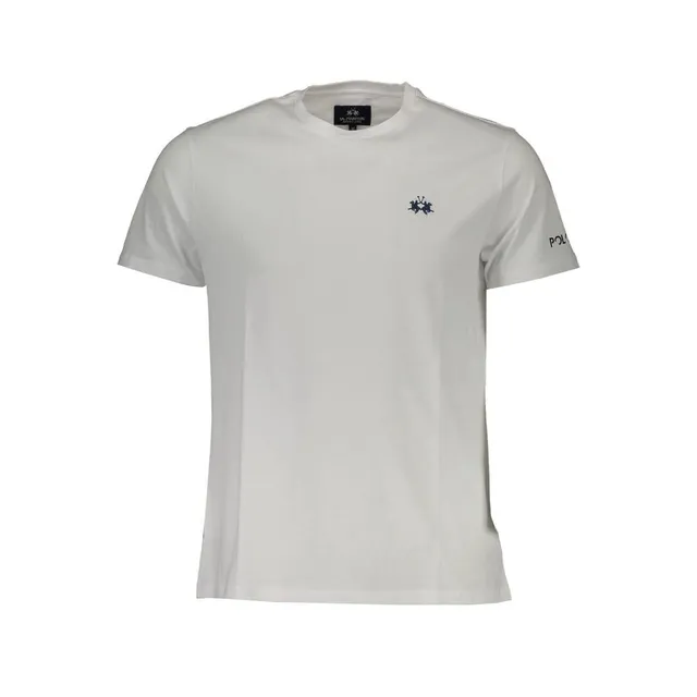 La Martina T-Shirt Uomo Bianca Logo Ricamato Cotone