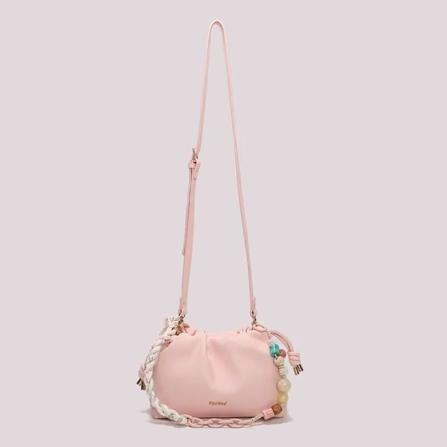 Mimi Mua Tracolla con Foulard borsa a tracolla ecopelle panna