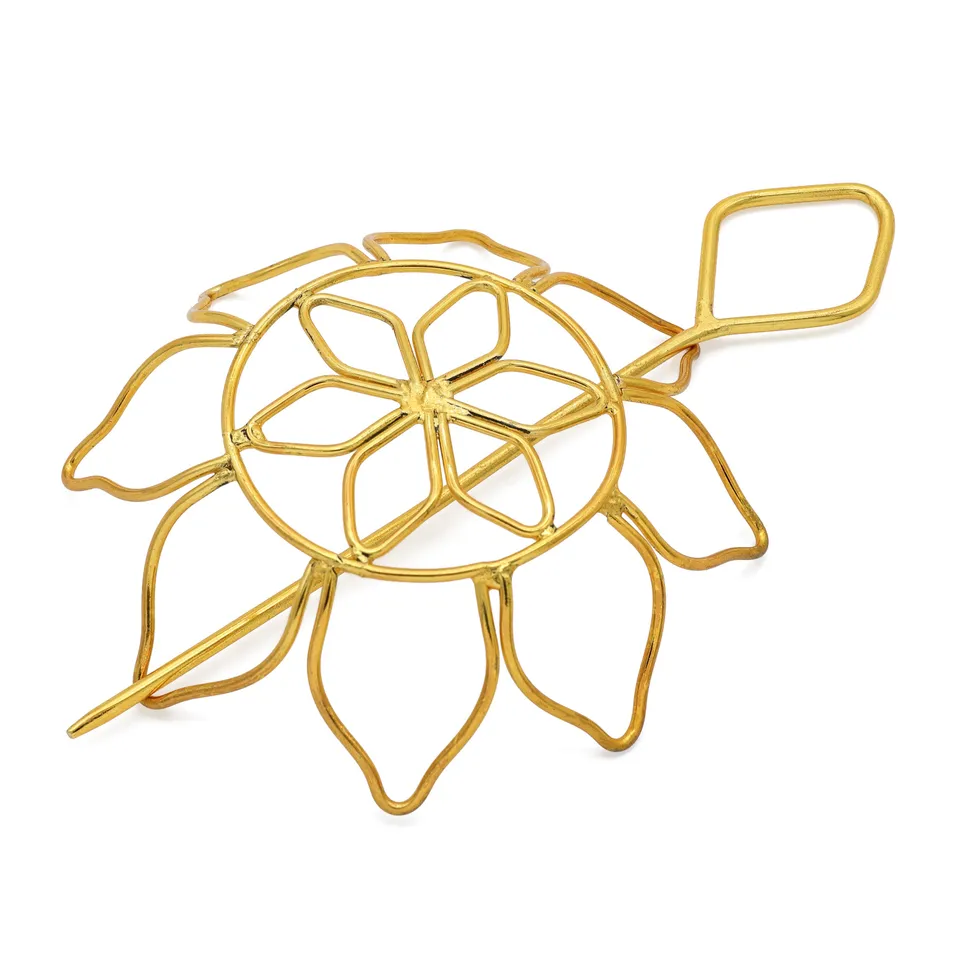 On Earth Peonia fermacapelli ottone dorato